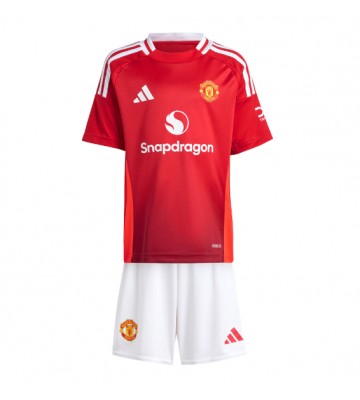 Manchester United Replika Babytøj Hjemmebanesæt Børn 2024-25 Kortærmet (+ Korte bukser)